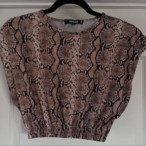 Misguided Snake Print Crop Top